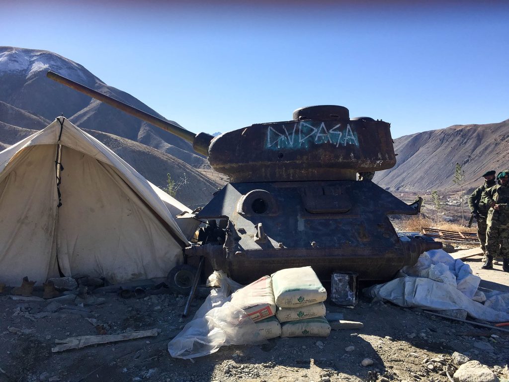 Unpainted Soviet military tank in Panjshir
